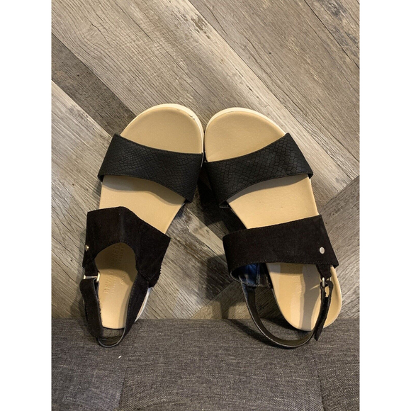 Dr. Scholl's Women's 8M Wanderlust Black Snake Print Slingback Sandals - Picture 5 of 8